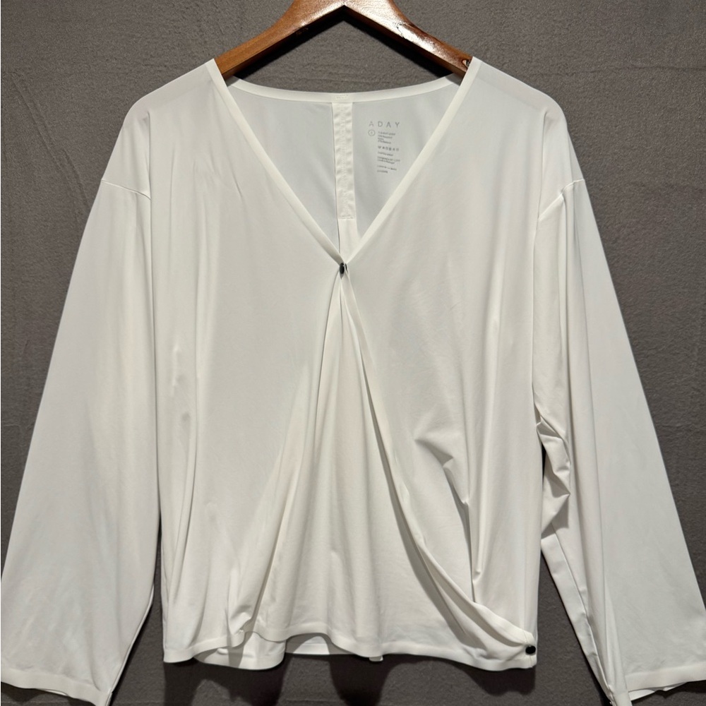 ADAY That’s a Wrap Women's Elegant White Blouse